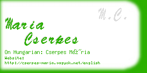 maria cserpes business card